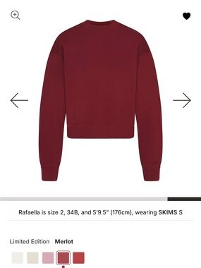 SKIMS Merlot Crewneck Sweater